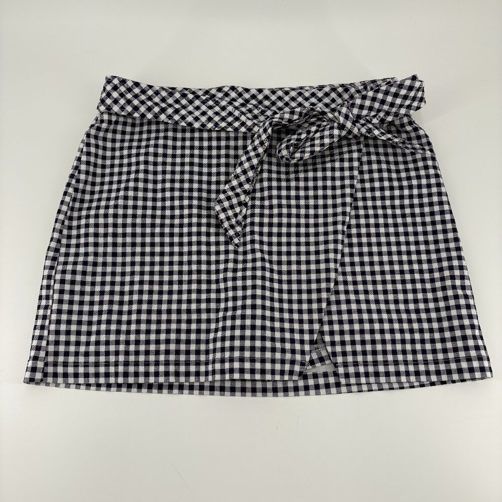Crown & Ivy‎ Wrap Skort Gingham Checker Patterned Black & White Size 10